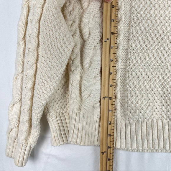 Madewell Cable Turtleneck Sweater Sz L Cream - Picture 13 of 15